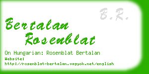 bertalan rosenblat business card
